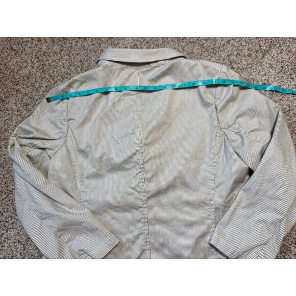 Talbots Cotton Jacket/blazer, size Women's XL, Tan & White striped, size 16 - Picture 6 of 8